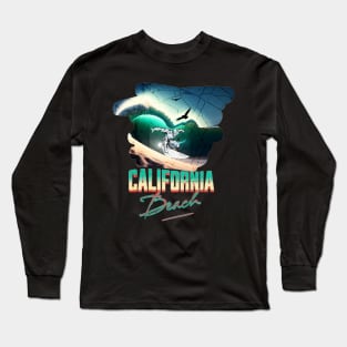 Riding Therapy, Hello Summer California Beach Vintage Funny Surf Riding Rader Surfer Rally Racing Surfing Lover Gifts Long Sleeve T-Shirt